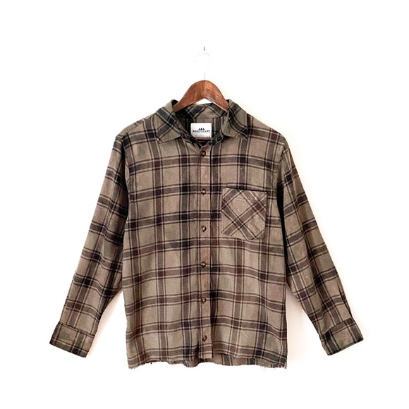 Jimi Hendrix Bleached Out Vintage Wash Electric Ladyland Raw Cut Band Flannel - Picture 3 of 4